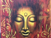 Prodejné- Zlatý Budha- energetický obraz 50*60cm (plátno na rámu,akryl)